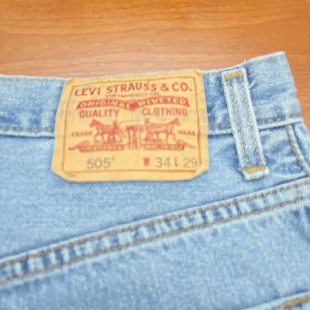 Levi Strauss & Co 505 Size 34x29 Blue Regular Straight Leg Denim Jeans‎ Older